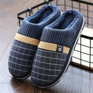 MONLEYTA | Mens Cotton Slippers Indoor Thick Bottom Anti-Slip Large Size 46 47 Odor Control Warmth New 2025 Winter Home Comfortable