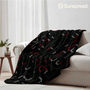 Beast Kingdom | black red white geometric Soft Warm Flannel Blanket Lightweight Cozy Christmas Halloween Home Decor Room