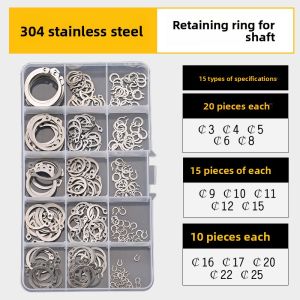 BAIRUITE | Manganese Steel A-Type Shaft Retaining Ring Stainless Steel C-Type Inner Snap Ring Elastic E-Type Clamp 65m