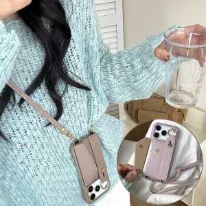 Wristband PU Leather Card Holder Wallet Phone Case Pocket For iPhone 17 Pro Max 16 16e 15 Pro Max 14 13 Mini iphone 11 12 Pro Case Luxury Soft Silicone Lanyard Strap Chain Crossbody Cover iPhone Case