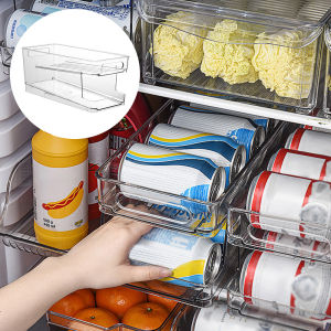 2 ชั้นตู้เย็นถังโซดา Rolling Can Dispenser ผู้ถือเครื่องดื่ม CLEAR อาหารเครื่องดื่มผู้ถือ KITCHEN Accessorie