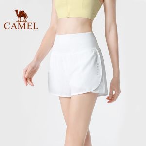 กางเกงขาสั้นผู้หญิง 2ชั้น กระบวนการกีฬาขาสั้น ป้องกันแสงสะท้อนเอว สูงกางเกง พิเศษระบบ