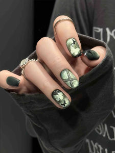 Nghệ Thuật Làm Móng Thủ Công Butterfly Hollow out Neon Summer Flash Cat Eye Nail Art Đen Holographic Nails Đen Butterfly Nails