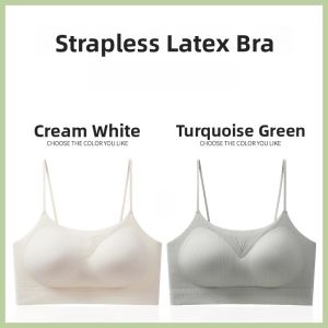 miiow | Cat Woman Seamless Strapless Bra Young Womens Summer Thin Vest Top No Trace Underwear Adjustable Strap Nylon Fabric U-Shape Cup