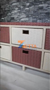 MEJA TV 43 Inci ROTAN SINTETIS Rak Lemari 6 Laci Modern Minimalis Bufet Termurah Terlaris Serbaguna