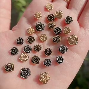 20pcs Dekorasi kuku Paku Resin Emas Baja Manik-Manik Hiasan Kuku Campuran Berlian Imitasi aksesori low-profile mulia dan glamor paduan