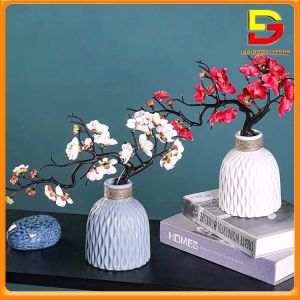 Bình Hoa Đào Thế BonSai Hoa Giả Sang Trọng Decor Không Gian Nội Thất Gia Đình DG-189