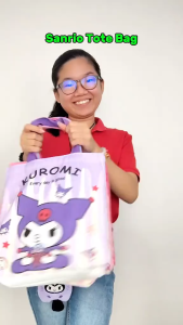 Moo Baby Tote Bag Kuromi Tote Bag Sanrio Tote Beg Cinnamoroll Tote Bag Cute Melody Beg Kuromi Beg Sanrio 三丽鸥帆布包