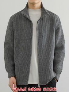 Spring New Arrival Mens Knitted Open Cardigan Jacket Loose Fit Fashionable Long Sleeve Crew Neck Pullover Sweatshirt