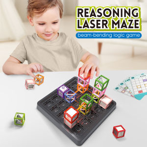 Laser Maze Stacking Educational 60 Levels Challenges Laser Maze STEM Game Toys Logic Thinking Training Board Game Toy for Kids