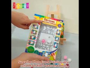 IsALifestyle Kids Play Art & Craft Suncatcher Colourful Photo Frame Painting Box Kit Sun Catcher Foto Color Tool Set