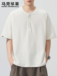 Mark Fairwhale | Lightweight Fashion Short Sleeve Henry Neck T-Shirt Men