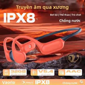 Tai Nghe Không Dây Dẫn Xương Chống Nước IPX8 Tai Nghe Thể Thao Bơi Lội Chất Lượng Âm Thanh HIFI Bluetooth 5.4 Với Bộ Nhớ MP3 32GB Và Micro