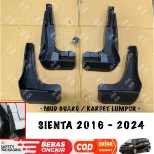 Mud Guard Sienta 2016 2022 2023 2024 Karpet Lumpur Hitam .