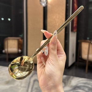 Large round Head Soup Spoon 18/10 Stainless Steel Dining Utensil for Eating And Mixing Rice Luxury Experience Kitchen Tool