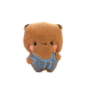 Bubu Dudu Plush Keychains Cute Overalls Panda Doll Kawaii Couple Bag Pendant Cartoon Animal Toy Cute Things Valentines Day Gift