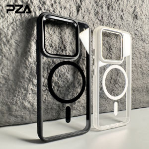 Premium Transparent Acrylic Magsafe Magnetic Wireless Charging Phone Case for Xiaomi 17 pro Black Edge Simple Full Soft Edge 14 pro Anti-Fall Skin Feel Suitable for Men And Women