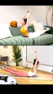 Dây tập bụng Yoga 4 ống cao su đàn hồi tập thể dục tập cơ bụng tại nhà