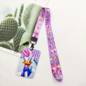 Disney Daisy Duck Women Card Holder Ianyards Cartoon Business Card Case Girls Anime ID Badge Holders Credentials Case