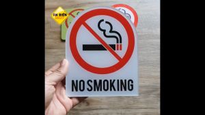 Biển báo An Điền Safety - Biển mica cao cấp NO SMOKING Cấm hút thuốc Tặng miếng dán tường keo 3M
