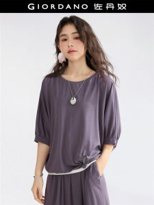 Giordano Designer Knot T-Shirt Women Summer New Loose Sleeveless Tianli Mask T-Shirt Casual Style round Neck Regular Length