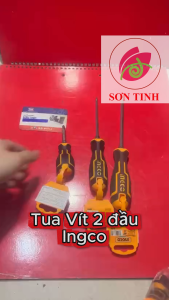Tua vít 2 đầu INGCO AKISD0201 – Thép CR-V siêu cứng cán nhựa cao su chống trượt