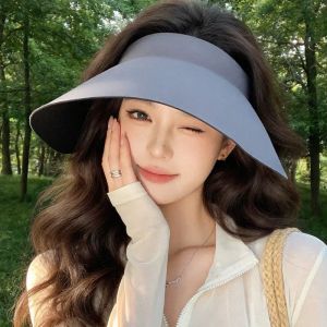 UV Protection Sun Visor Hat for Women Seamless Integrated Anti ultraviolet Protective Ultra Light Foldable Large Brim Summer