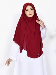 Hijab niqab khimar french / jilbab murah / frenc balqis /instal cadar tali belakang 2 layer