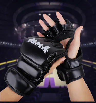 Professional Boxing Training Gloves Half Finger Leather Cushion for Adult Sanda Boxing Training Sandbag Knuckles