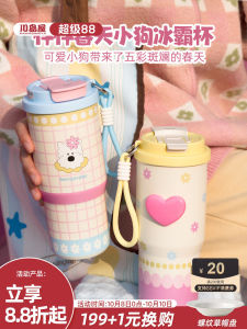 KAWASIMAYA Adorable Large Capacity Insulated Water Bottle Straw Office Ladies High Aesthetic Value Adult Ice Dominating Cup