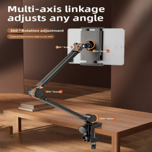 Bimawen Adjustable Height Tablet Stand For iPad Screen Portable Monitor Desk Mount With Aluminum Long Rotating Arm