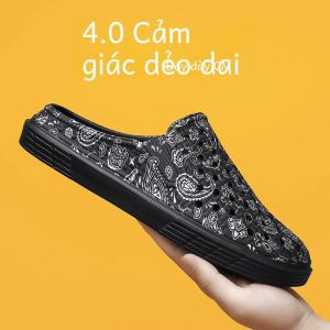 Mens Summer Outdoor Wear Anti-Slip Casual Head Covering Sandals Soft Bottom Half Slippers Easy to Wear No Back Heel Slippers