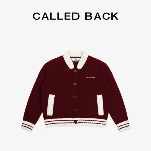 CALLED BACK | Baseball Collar Color Contrast Cardigan Knit Coat