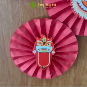 Sét 6 Quạt Giấy Đỏ Trang Trí Tết Hình Đầu Lân Quạt Ngọc Decol Nhà Cửa Xương Rồng Nhỏ
