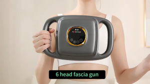 【SG】HXR 6-Heads Fascia Massage Gun Portable Electric Massager LED Display Whole Body Pain Relief Massager Health Gift Long Battery Life Muscle Relaxation Fitness Massage Tool 筋膜枪