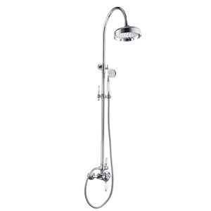 AZOS | Full Copper Black Shower Set with Adjustable Arm and Handheld Showerhead