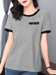 WANGGONGZHU | Princess Style Korean Loose Fit Short Sleeve Knitted T-Shirt Women Summer New Fashion Slimming Top Breathable Moisture Wicking