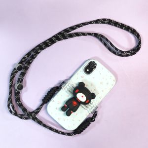 Cute phone lanyard: Colorful woven rope with a cute bear holder. Adds a playful stylish touch for carrying your phone.