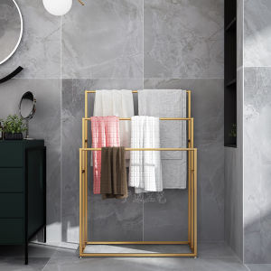 ตู้เสื้อผ้าในห้องน้ำแบบตั้งพื้นแบบไม่ต้องเจาะ 3 ชั้น สำหรับจัดเก็บผ้าเช็ดตัว ผ้าเช็ดหน้า ผ้าเช็ดมือ ชั้นวางของในห้องน้ำแบบตั้งพื้น