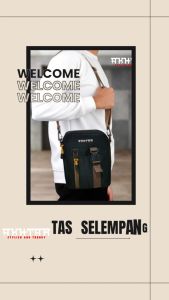 Akhtar tas selempang slingbag pria wanita terbaru 2023 murah kekinian cordura warna hitam dan hijau bayar di tempat