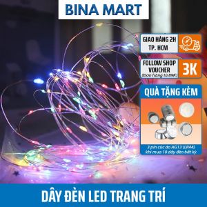 Dây đèn led trang trí dây đèn fairy đèn đom đóm dây đèn led mini chạy pin 3 chế độ dài 1m-2m-3m - BINA MART