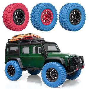Colored Aluminum Beadlock Wheels 1.45 Tires for 1/24 1/18 RC Crawlers Mud Terrain Tyres Compatible with SCX24 TRX4M FMS Ascent-