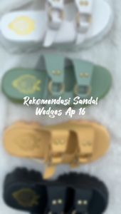 GEVANI FASHION - SANDAL WEDGES SLIP ON WANIITA DOUBLE RING HAK PLATFORM 7 CM OOTD FASHION WANITA AP 16