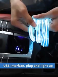 Car Interior Atmosphere Light Strips Decorative Lamp Interior Decoration 5m Car 12V LED Cold lights Flexible Neon