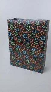 Paperbag Gift Edition Colorful Star Black Uk 26x10x35cm
