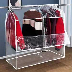 Large Transparent Dustproof Clothes Cover Hanging Bag for Home Use Suit And down Jacket Organizer Storage Bag by Micor Dragon