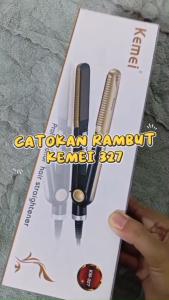 [BISA COD] ORIGINAL CATOKAN RAMBUT KEMEI KM-327 PROFESSIONAL HAIR STRAIGHTENER  KM 327 GOLD