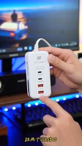 LGAO 4 Port USB Charger with Type-c Socket Extension Dual PD Fast Charging Head Dual 5.1A USB Multi