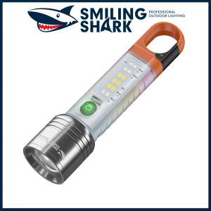 Smiling Shark Original flashlight SD0718 Work Lamp Zoomable Portable Key Chain Light Rechargeable Waterproof Work Light for Night Working Car Repairing