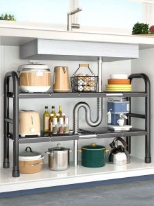 ชั้นวาง ใต้อ่างล้างจาน หดได้ 68-90CM ชั้นวางในครัว ชั้นวางเครื่อง ชั้นวางหม้อ ชั้นวางเตาอบ ที่วางกระทะ สแตนเลส ที่วางหม้อ M81